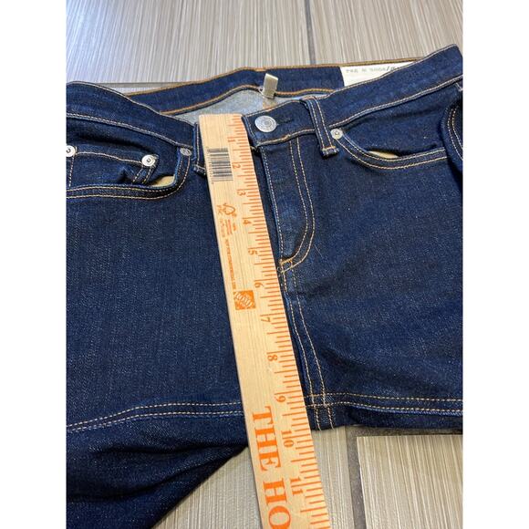 streetwear everyday Rag & Bone high rise skinny jeans sz 29 dark wash denim - Picture 6 of 12